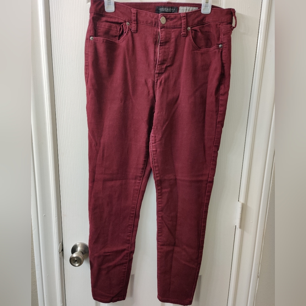 Aeropostale High Waist Red Jeans